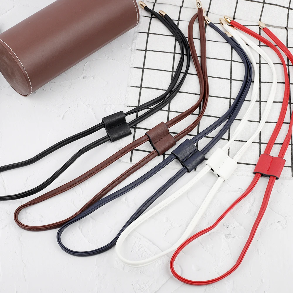 

Women Detachable PU Leather Bag Strap DIY Replacement Bucket Bag Drawstring Rope Backpack Beam Pocket Purse Accessories 9 Colors