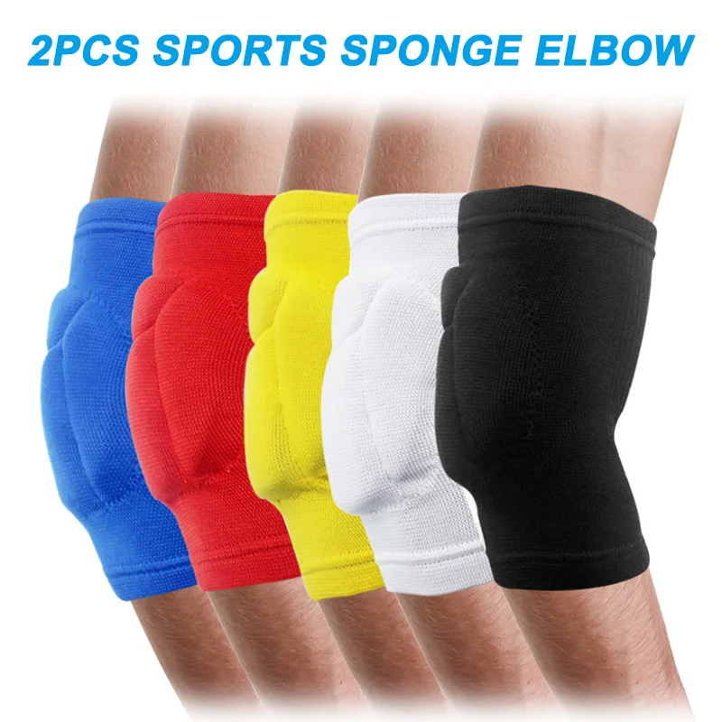 

1 Pair Unisex Knee Pads Thickened Anti-collision Sports Sponge Elbow Pads For Fitness Basketball QW