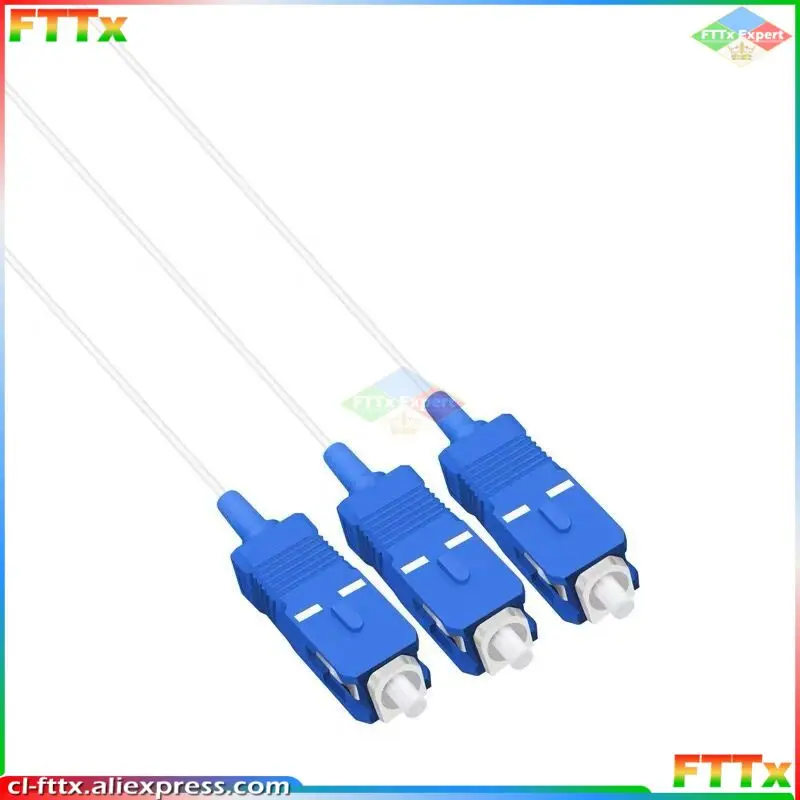 Free Shipping 10 PCS/Lot PLC Splitter 1x2 0.9mm Steel Tube Fiber Optic Mini Blockless 1*2 SC/UPC Connector Fiber Splitter