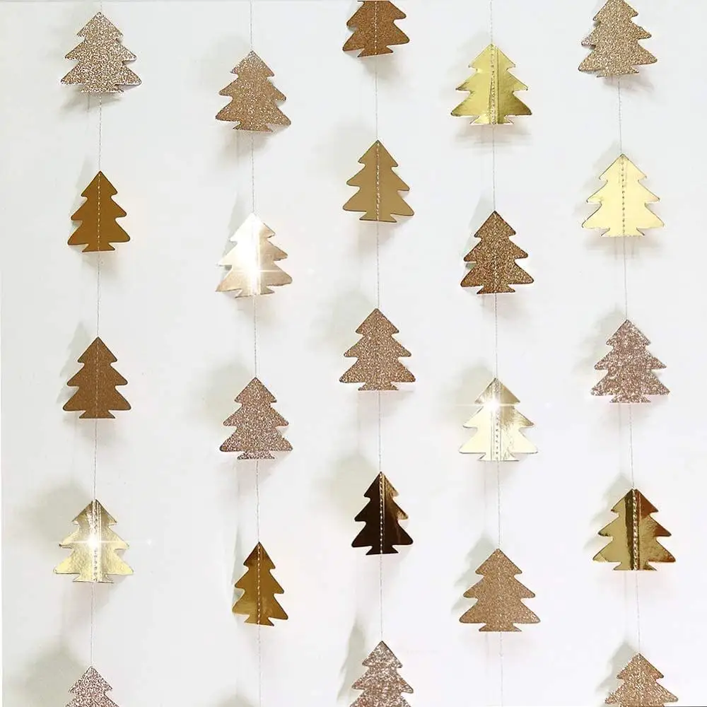 

Зеркало из розового золота с блестками, украшение для рождественской елки, бумажная гирлянда, подвесной кулон для дома, рождественские елки, баннеры, украшение для вечеринки