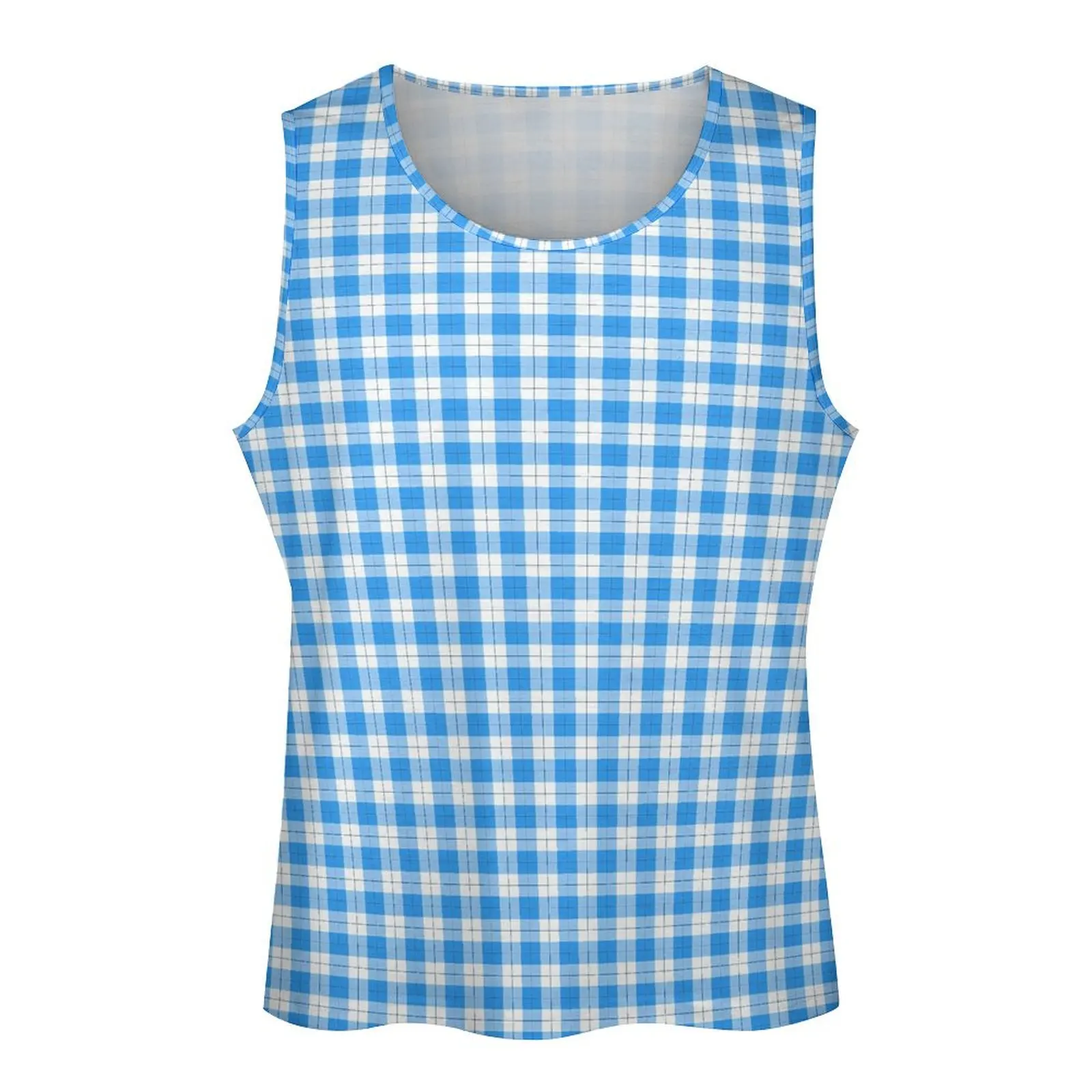 Синяя майка в клетку мужская винтажная клетчатая спортивная одежда топы летние