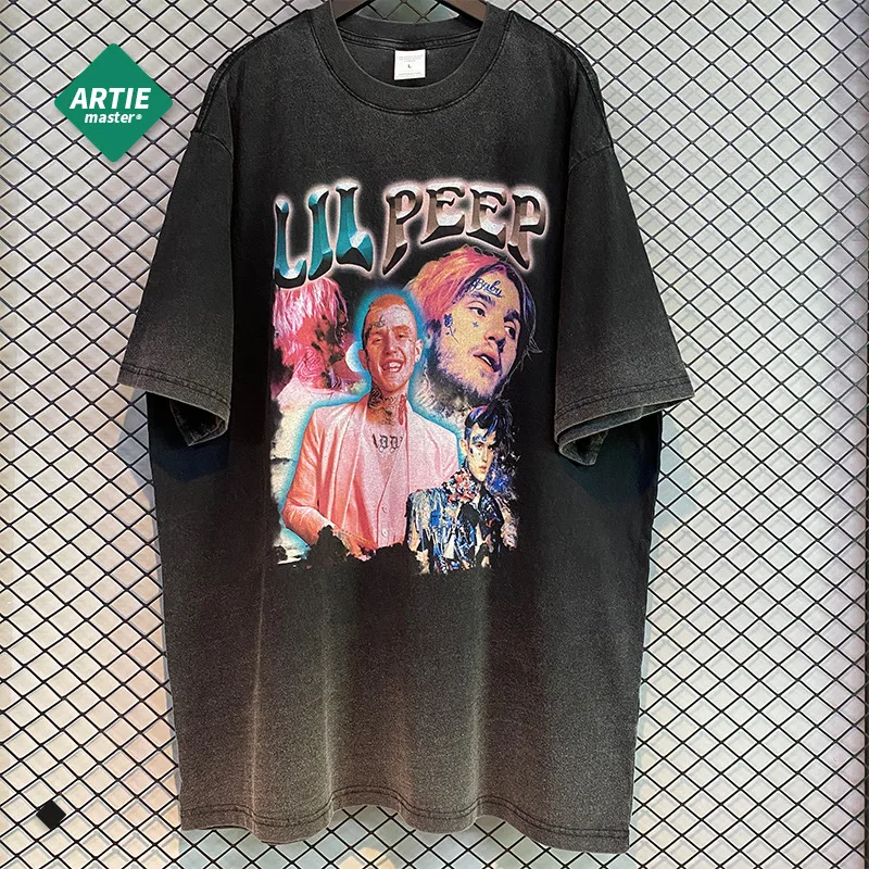 

Мужская футболка в стиле хип-хоп, с коротким рукавом и градиентом