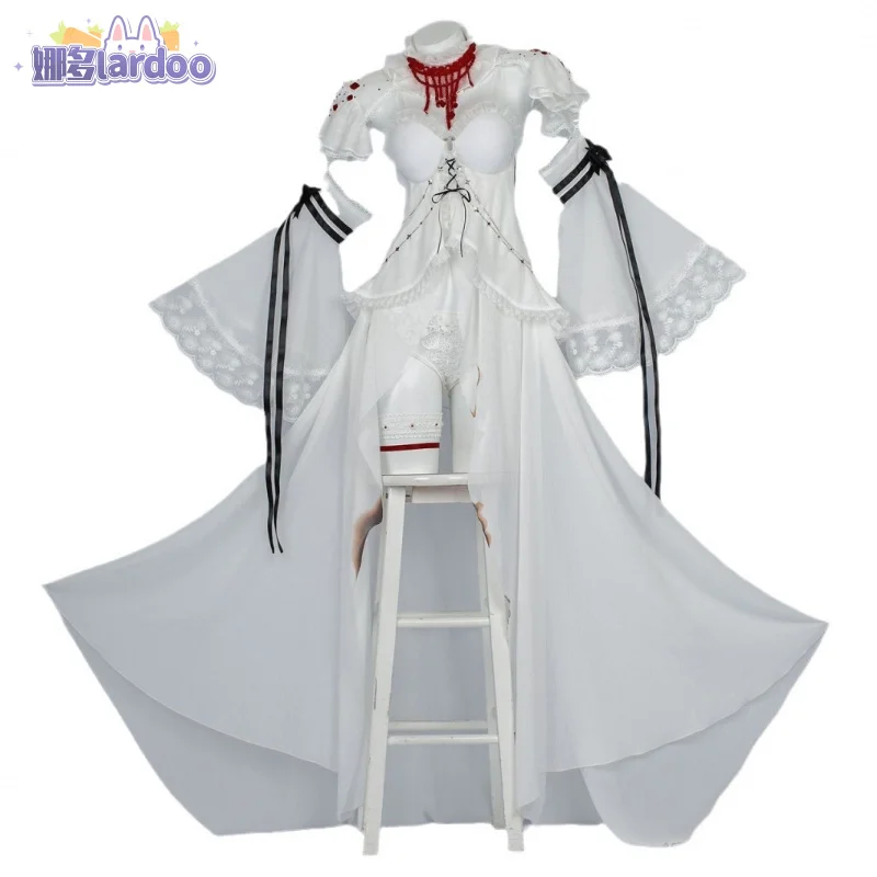 Coquelic косплей костюм парик игра дорога до нигде белое платье сексуальная форма