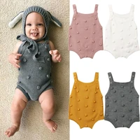new 0 18 months baby knitted rompers summer sleeveless jumpsuit newborn clothes girls ruffle one piece romper outfit