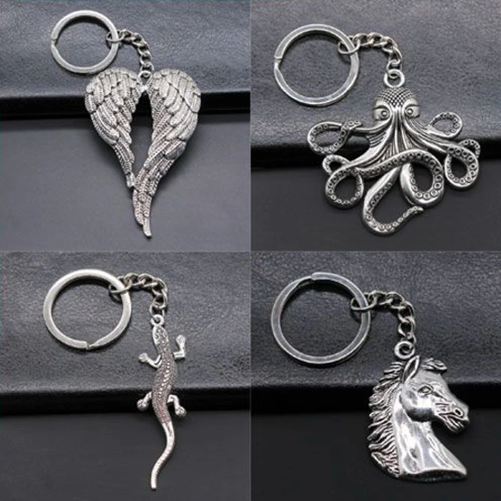 1 шт. брелок в форме сердца "Любовь" для женщин, мужчин, собак, кошек с крыльями, злым глазом, пистолетом, модным ювелирным подвеском, подарком для друзей на свадьбу.