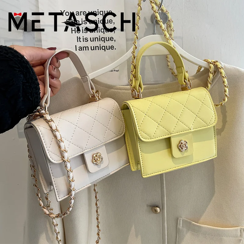 

METASCH Summer Mini Bag Women 2022 New Handbag Diamond Embroidered Thread Chain Square Bag Messenger Bag Satchels Luxury Design