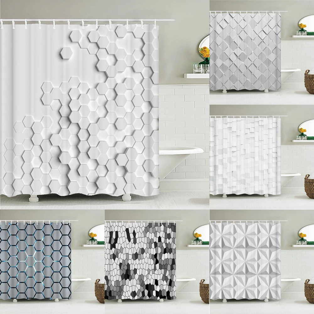 

high quality washable bathroom curtains 3D printing shower curtain polyester bath screens home decoration