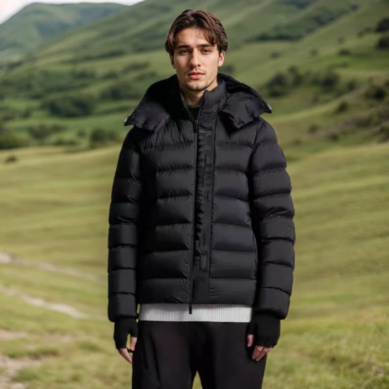 Mo*cl*r Зимняя мужская белая куртка на гусином пуху теплая приталенная