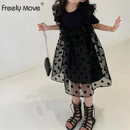 

Girls Dress Wedding Party Princess Dress Sweet Kids Clothes Short Sleeve Ruffles Dress Children's Vestidos for 4-8T
