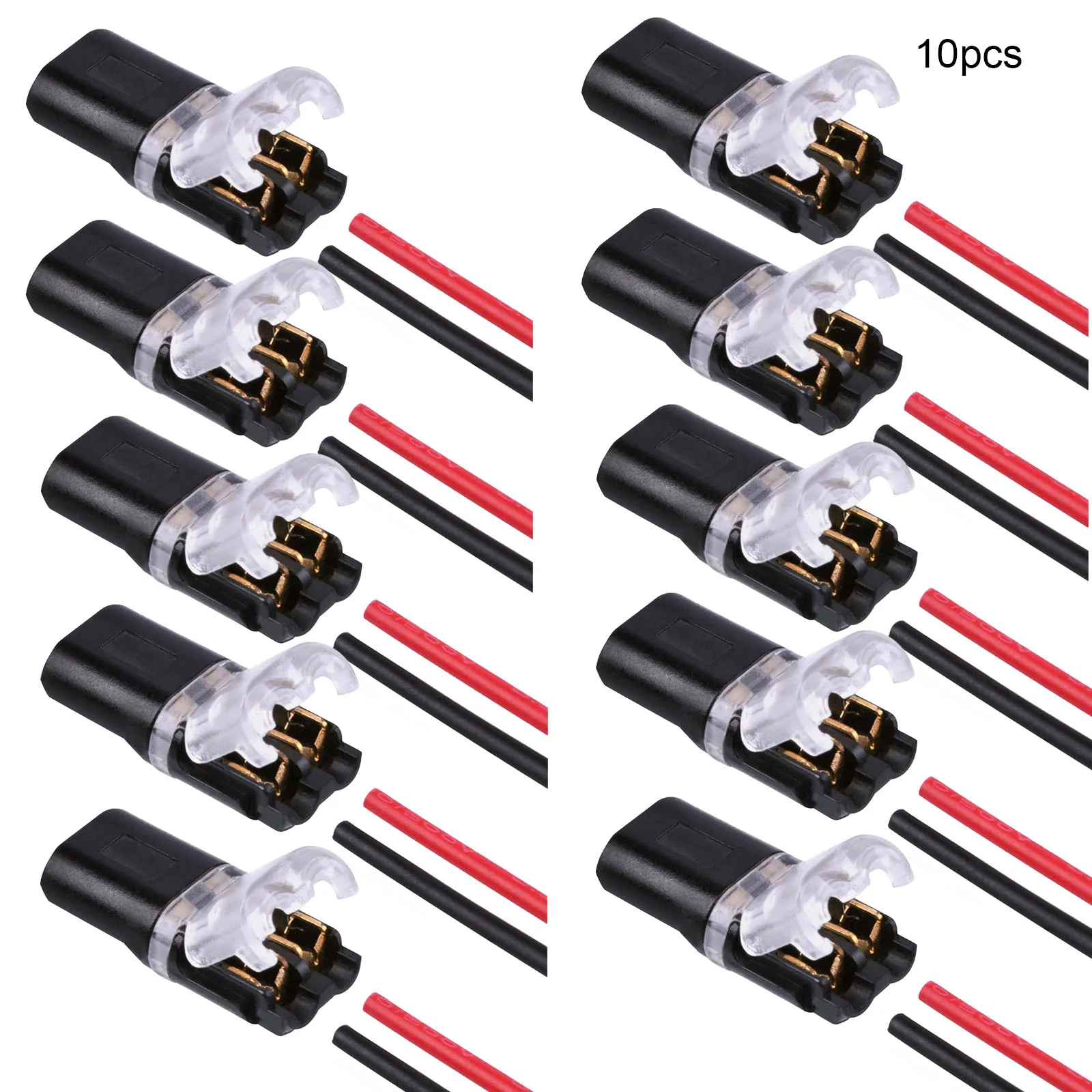 

10 Pcs Cable Connector Quick Wire Terminal Solderless Double-Wire Plug-In Connector With Locking Buckle Electrical Supplies