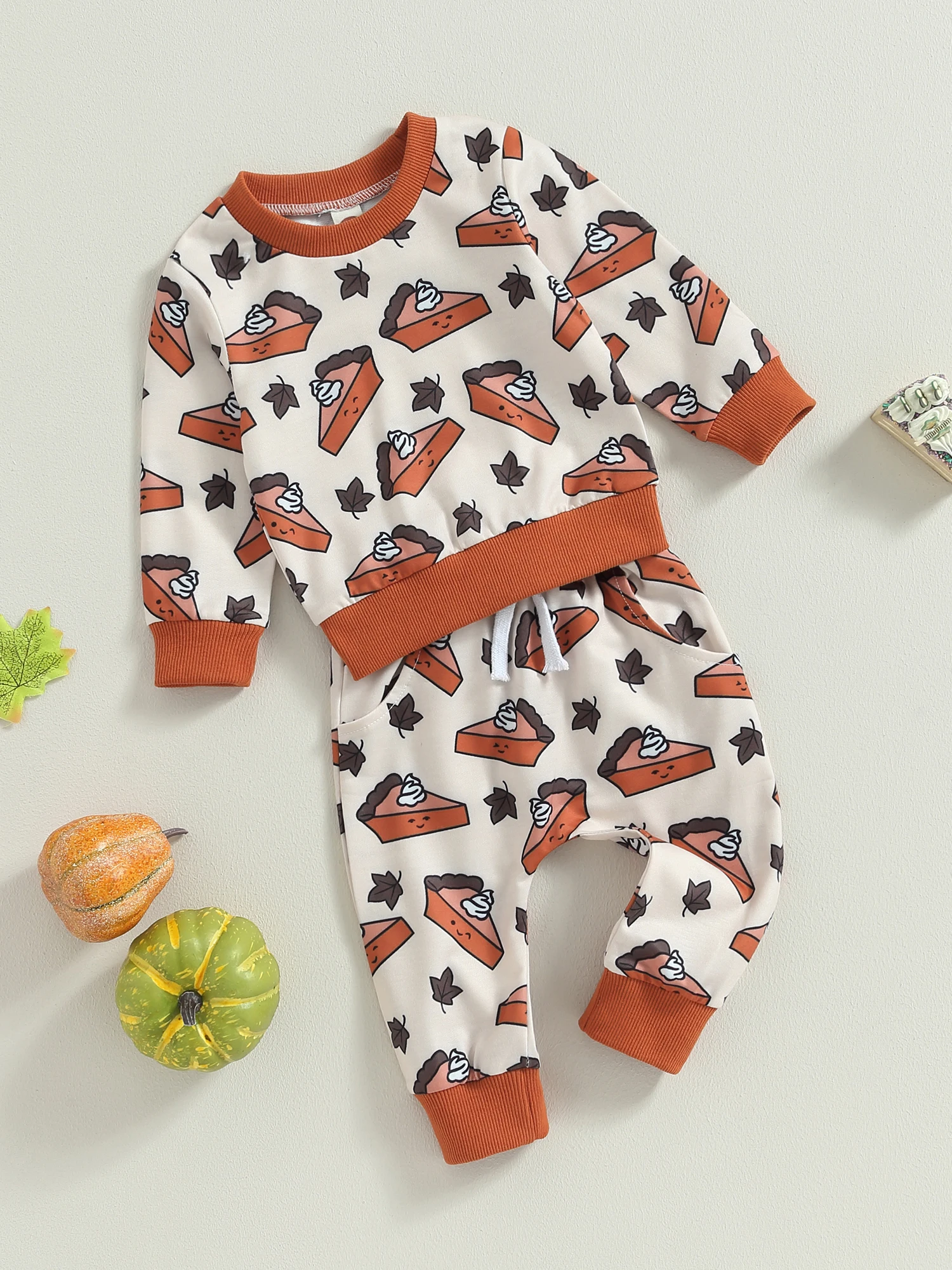 

Toddler Boys 2PCS Outfit Sets Long Sleeve Dinosaur Truck Print T-Shirt Tops and Elastic Waist Pants Sets
