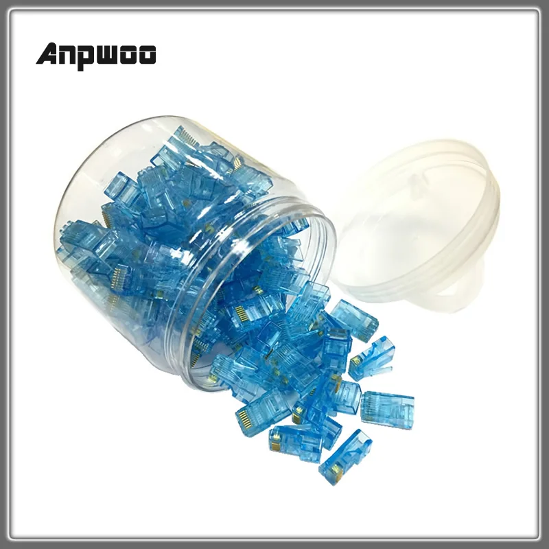 

100PCS RJ45 Ethernet Cables Module Plug Network Connector RJ-45 Crystal Heads Cat5 Color Cat5e Gold Plated Cable