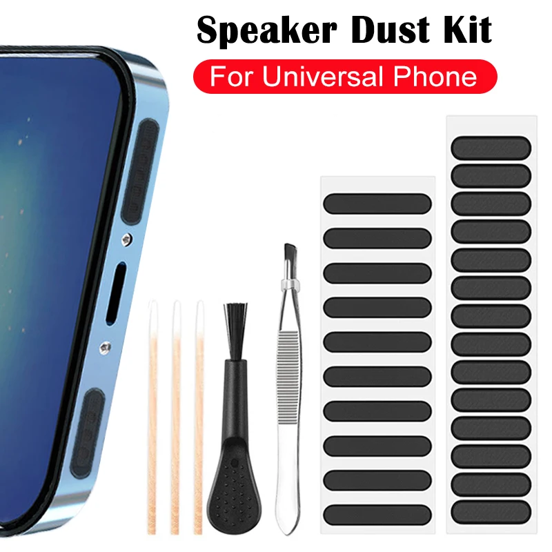 

24PCS Mobile Phone Speaker Dust Mesh Sticker for IPhone 13/12/14 Pro Max Samsung Universal Phone Port Protector Cleaning Kit