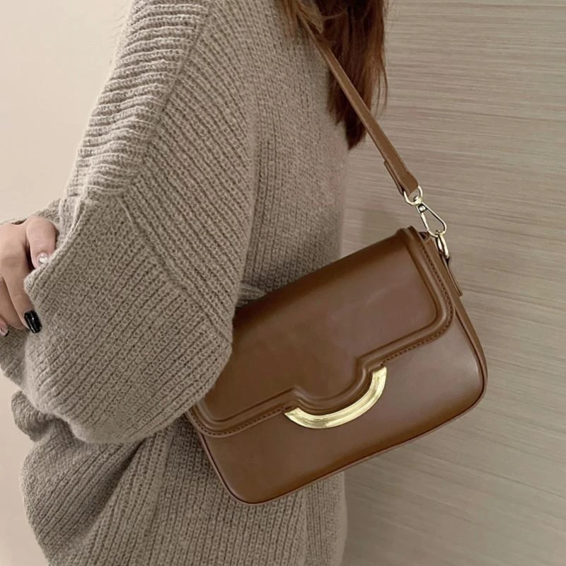 Vintage Women Shoulder Bag Luxury Designer Underarm Bag High Quality Retro Ladies Handbag Texture Chain Crossbody Bags for Women