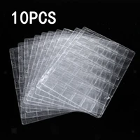 10pcs 42 pockets clear plastic coin pocket pages protectors sheets commemorative coins collection display round coin pitch 7 cm