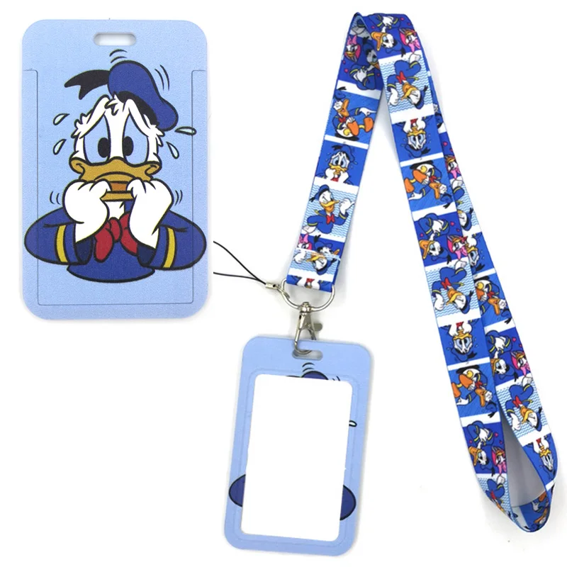 

Donald Duck Lanyard Keys Phone Holder Funny Neck Strap With Keyring ID Card DIY Animal webbings ribbons Hang Rope Gifts