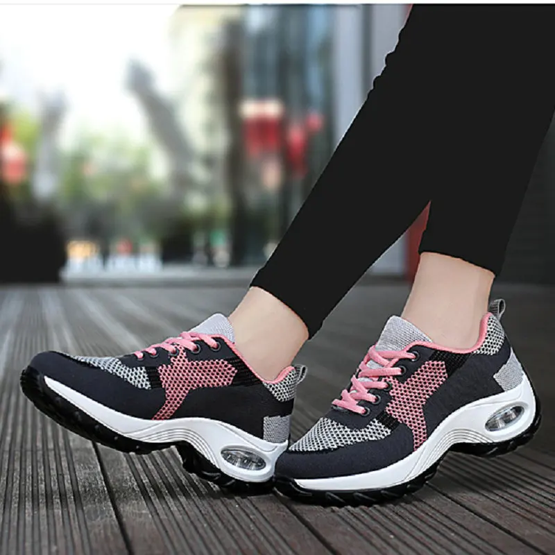 2023 New Women Air Cushion Shoe Woman Sneakers for Training Breathable Mesh Tenis Ladies Shoes for Sock Sports Zapatillas Mujer
