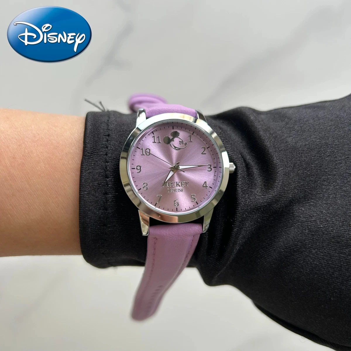 Disney Микки фиолетовые счастливые цветные студенческие кварцевые часы для девочек водонепроницаемые часы подарок для детей с коробкой (art.: 3920d4592e6cb) - 3920d4592e6cb