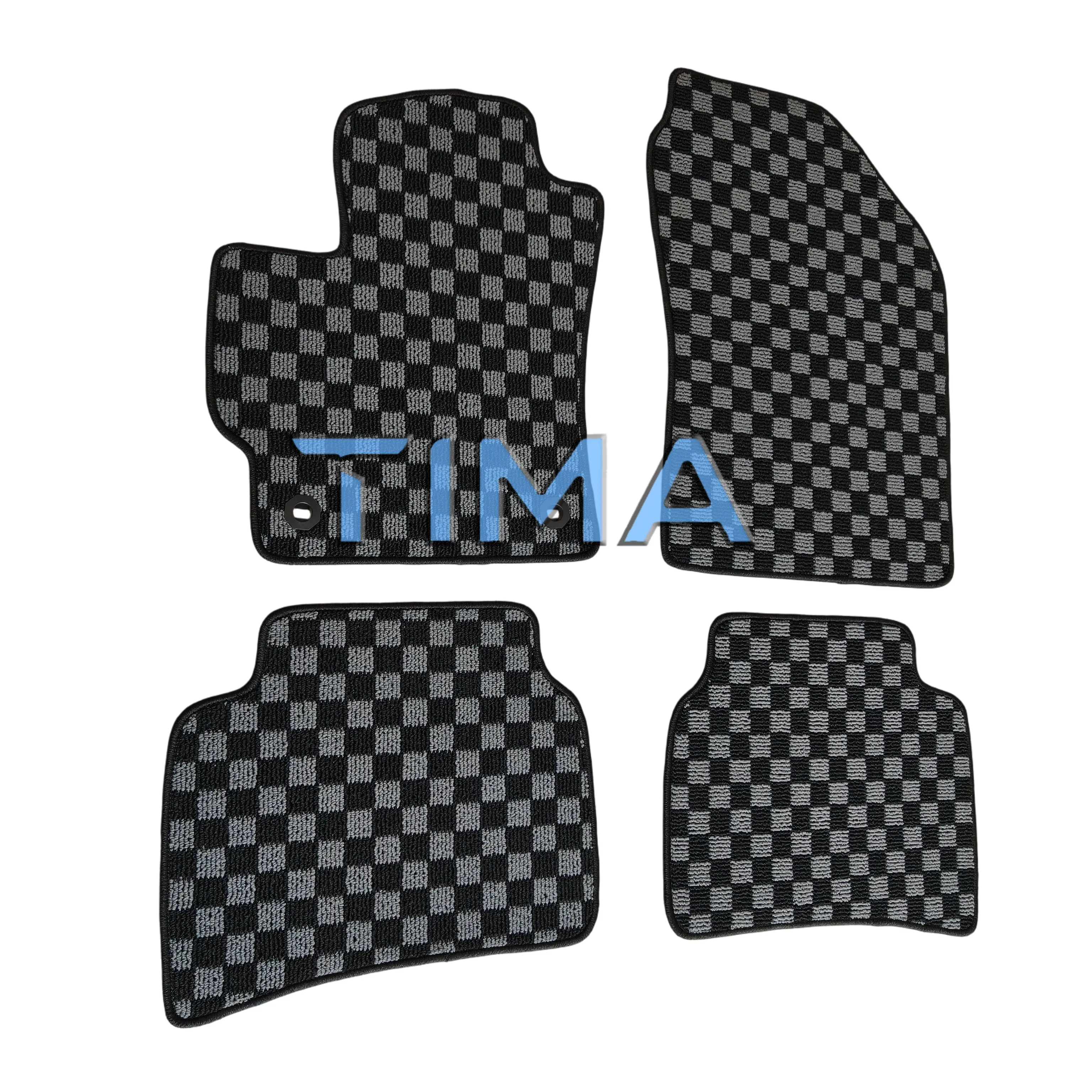 Фото Комплект из 4 шт. клетчатых гоночных ковриков из ткани для Subaru Impreza WRX GC8 1992-1999 (левый руль) №1