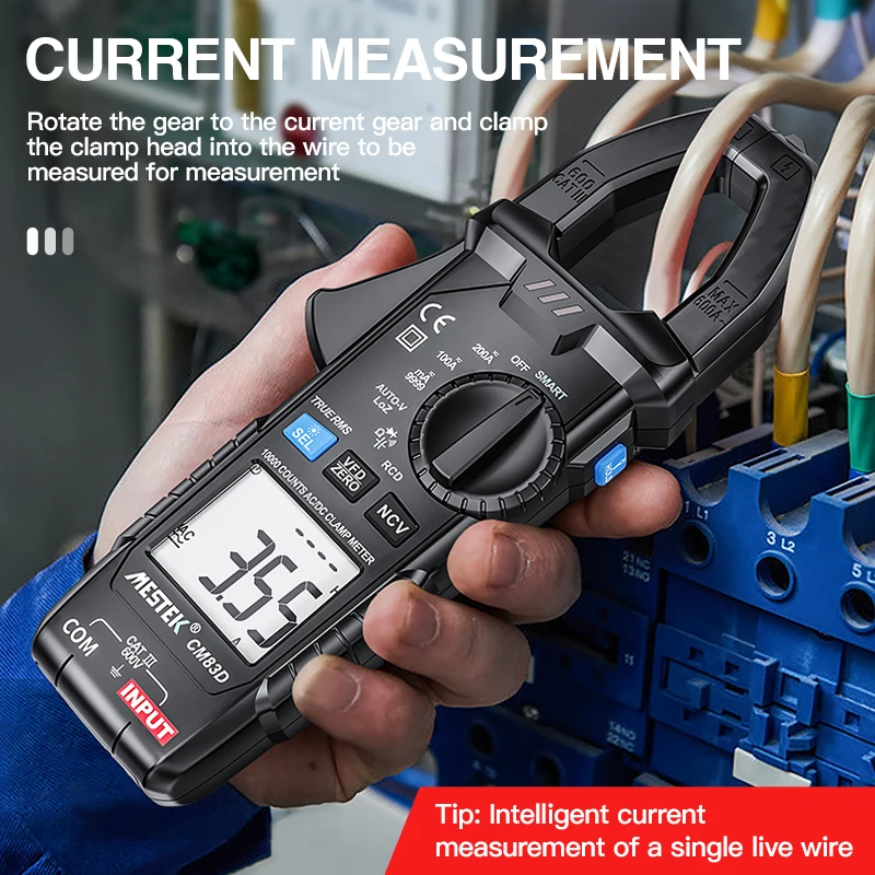 

True RMS Digital Clamp Meter AC/DC voltage/cureent tester Digital Multimeter Capacitance NCV Ohm Hz Tester Electrician Tool