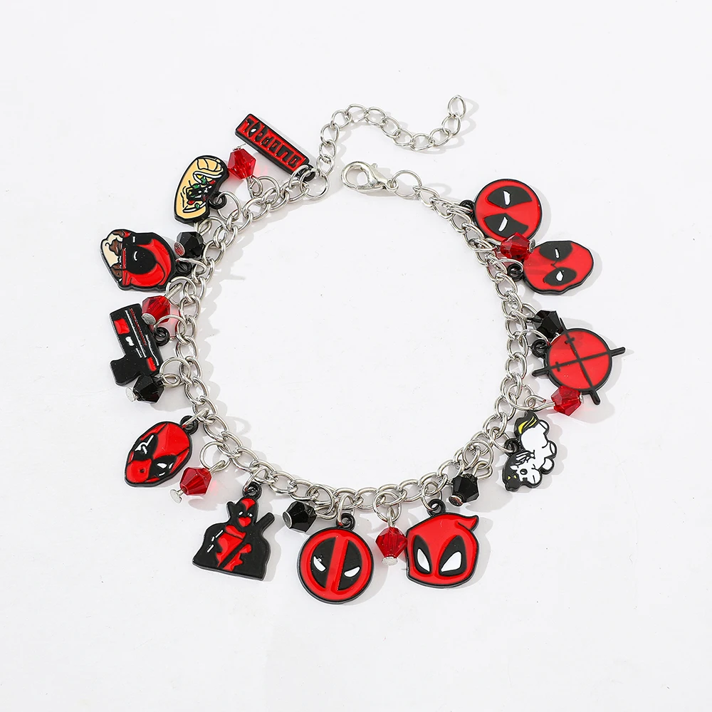 Браслет Дэдпул для женщин и мужчин подвески с героями мультфильмов украшения Marvel