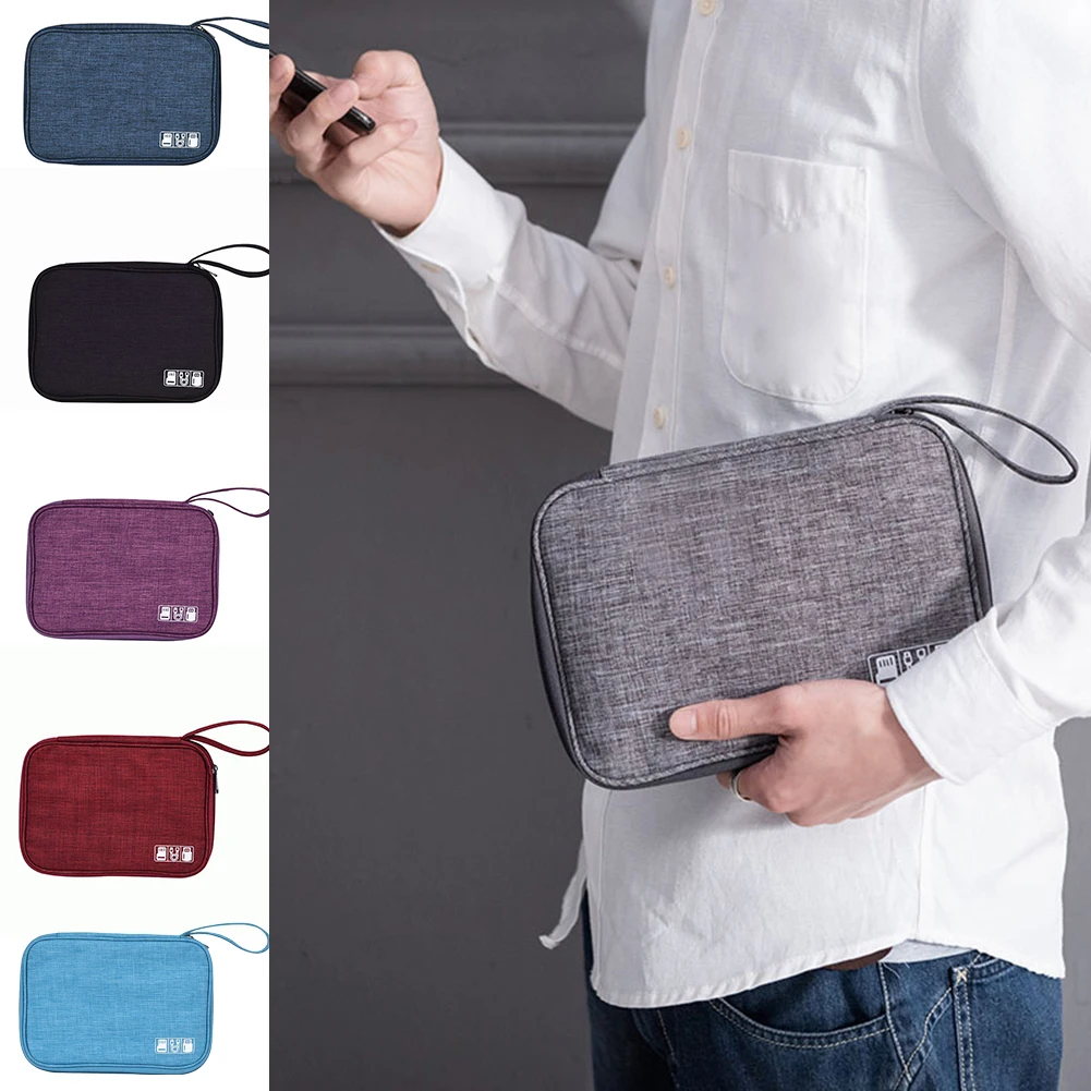 

Portable Bag Organizer Pouch Carry Storage Case Waterproof Double Layers Wires Charger Usb Cables Gadget Bags Travel Accessories
