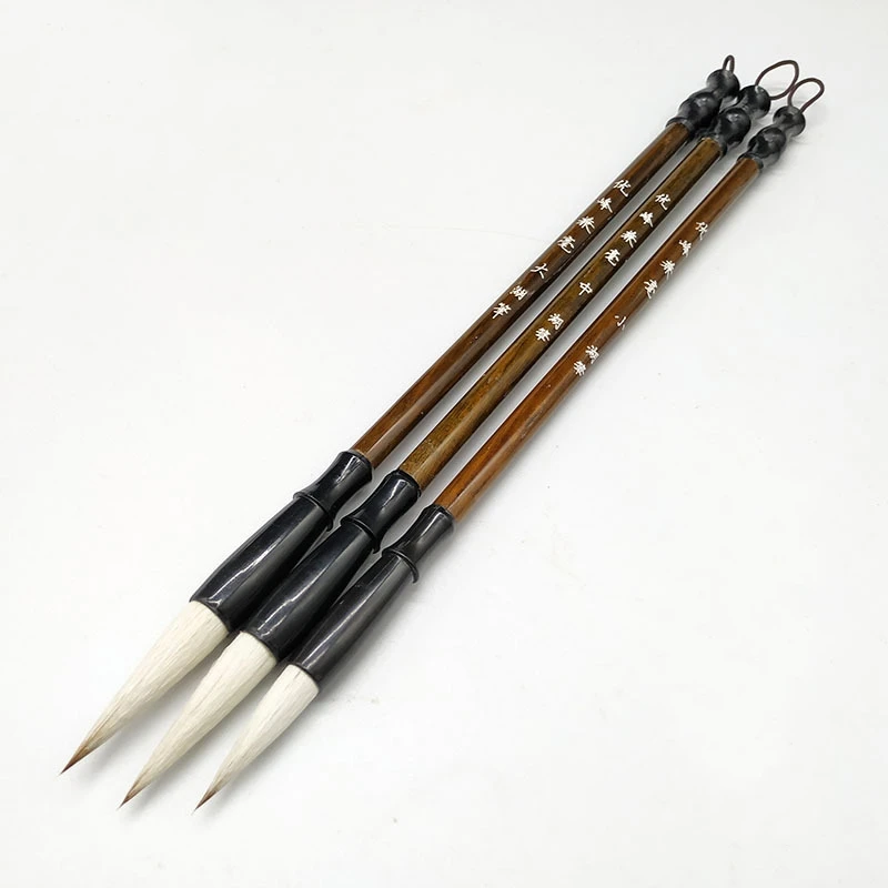 

120Pcs Traditional Chinese Brushes White Brown Bamboo Wolf's Hair Painting Brushes
