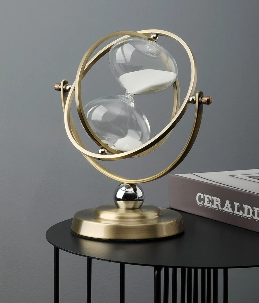 

360 градусов, вращающиеся песочные часы, 15/30 минут, песочные часы, винтажные зеркальные часы, декор для таймера ZC688