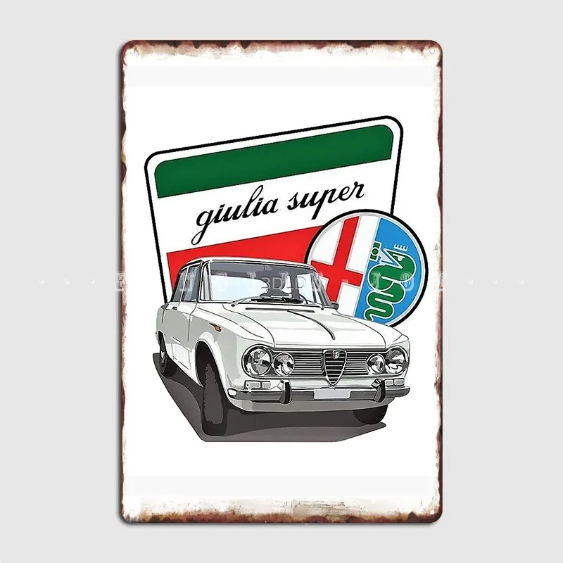 

Alfa Giulia Super Metal Plaque Poster Wall Cave Designing Club Bar Wall Decor Tin Sign Poster