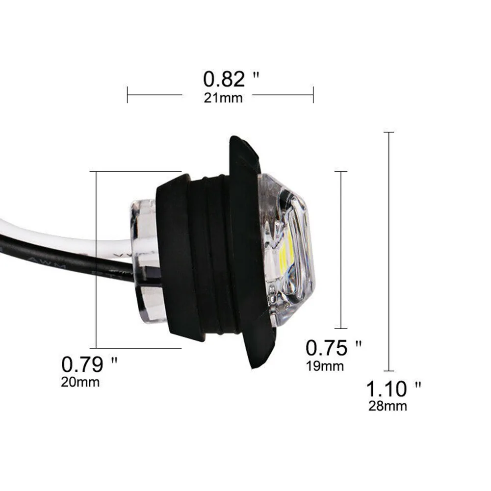 

20pcs 3/4 Inch Round Amber LED Light Truck Trailer Side Clearance Marker Lamp High Quality And Durable