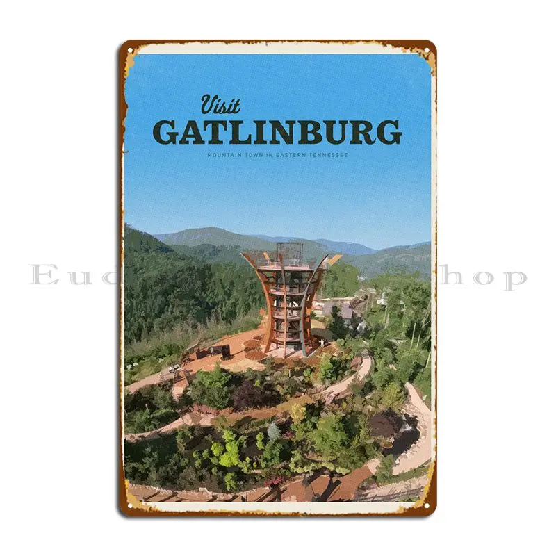 

Посетите Gatlinburg металлический знак, Настенный декор для паба, пещера, создание клуба, жестяной знак, плакат