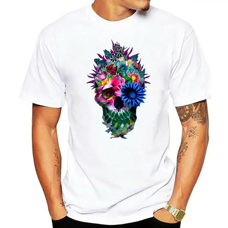 

Fashion Voodoo Skull Printed T-Shirt Men's Flowers Skull Design T Shirt Summer Novelty Short Sleeve Tops Soft Tees lc2896