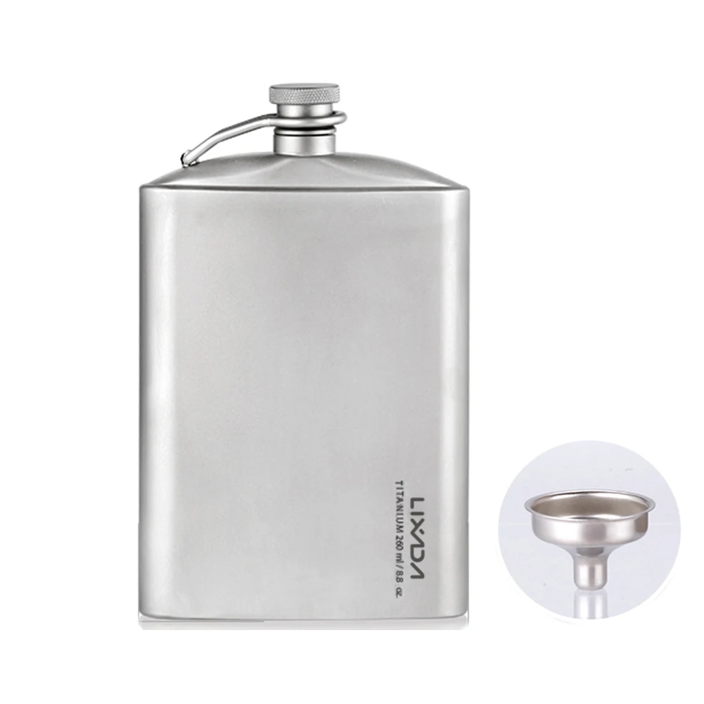 

Lixada 260ml Leakproof Titanium Flask Alcohol Whisky Wine Flask for Outdoor Camping Backpacking Travel Picnic Goods