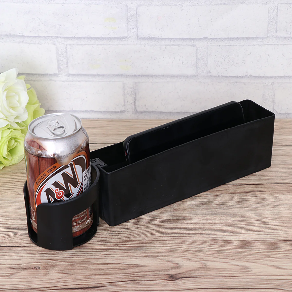 

Storage Box Car Organizer Gap Case Pocket Side Slit Container(Black)