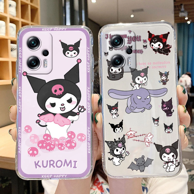 Милый чехол Kuromi Hello Kitty для Poco X4 GT PocoX4 X 4 мультяшный мягкий прозрачный телефона Xiaomi