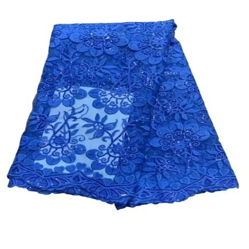 

Green New Arrival African Lace Fabric 2023 Blue High Quality Sequins French Mesh Embroidery Lace Fabric For Wedding Dress