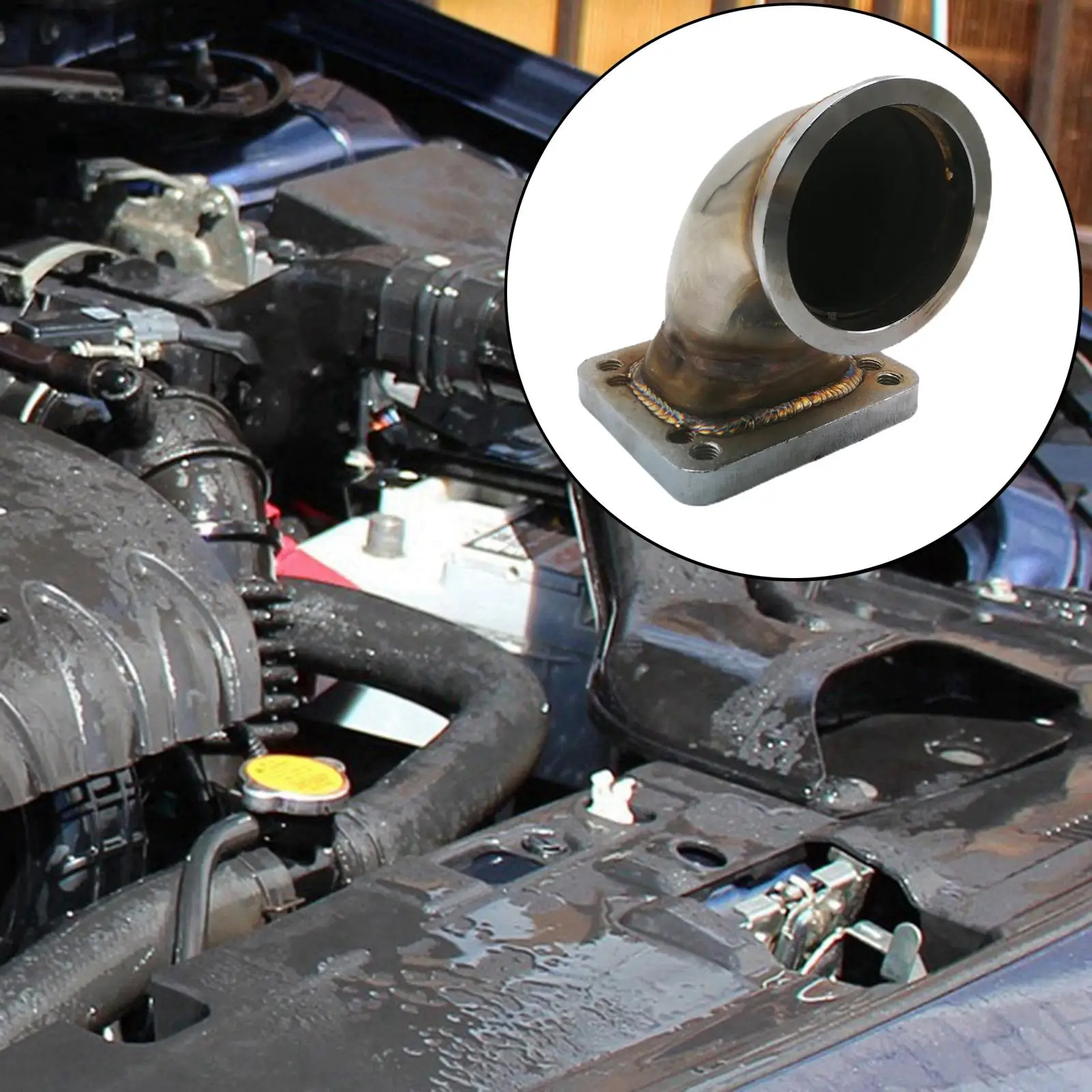 Автомобильный 304 нержавеющая сталь 2 5 &quot90 коленчатый адаптер фланец комплект T4