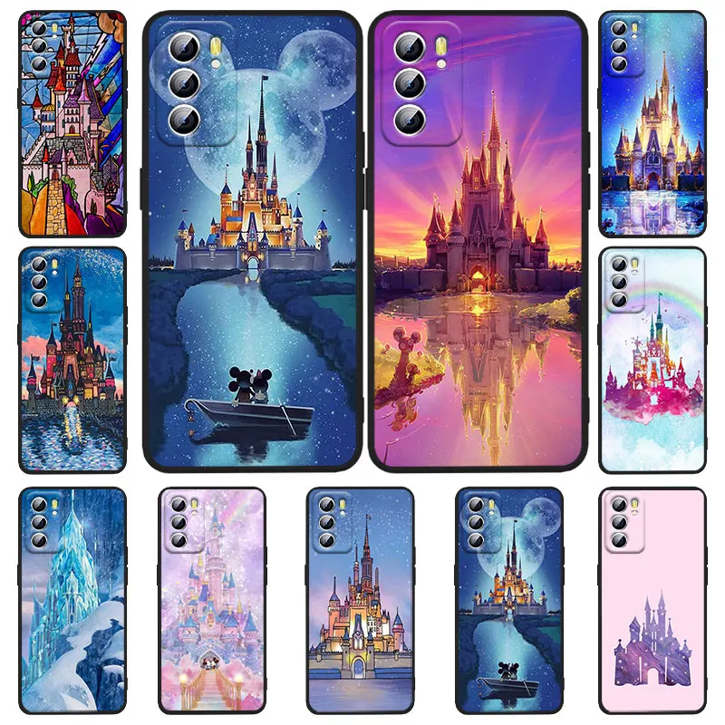 

Disney Castle Phone Case For OPPO Realme 5 6i 6s 7 7i(Global) 8 8i Pro 5G Realme Narzo 50A Narzo 50i Black Soft Capa Funda Cover