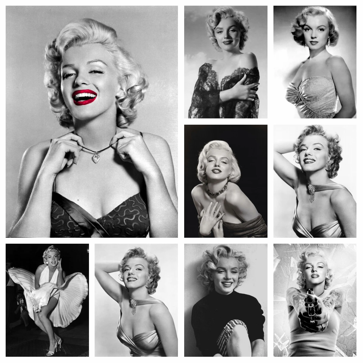 

5D Marilyn Monroe Art Diamond Embroidery Painting Famous Actor Black And White Portrait Cross Stitch Kit Mosaic Beads Home Decor