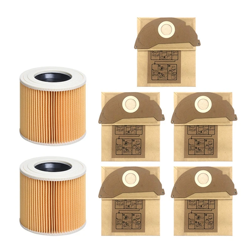 

For Karcher WD2.250 WD2250 A2004 A2054 MV2 Robotic Vacuum Cleaner Replacement Hepa Filters Dust Bags Parts Accessories