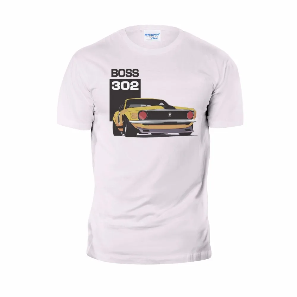 

New Unisex T Shirt Adult S-3Xl New Retro T-Shirt Mustang 302 Vintage White 100% Cotton Custom Printshirt Tee Shirt Design