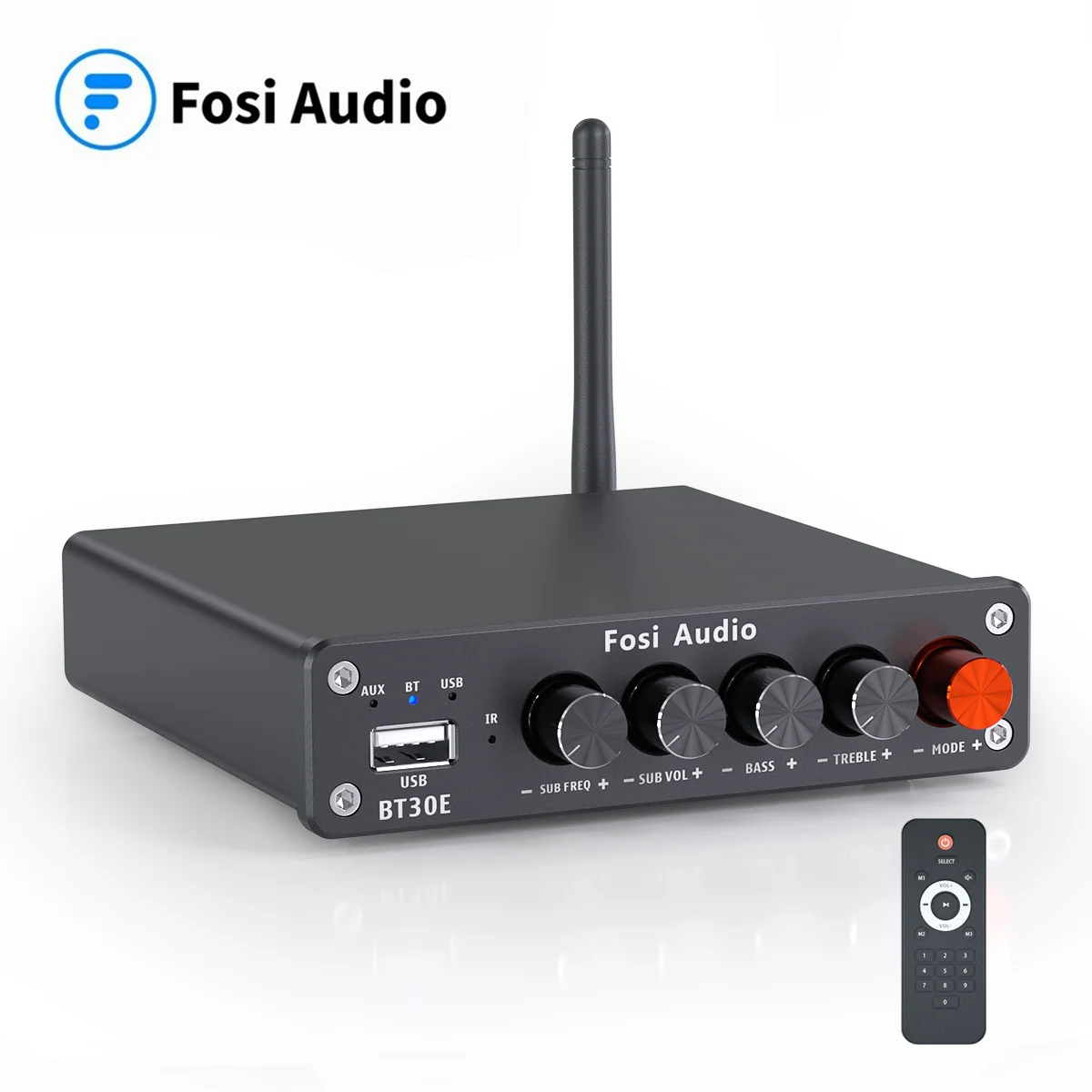 Amplificador de Potência Subwoofer para Cinema em Casa Fosi Áudio Bluetooth U-disk Player 2.1 Canais Bt30e Amplificador 50w x2