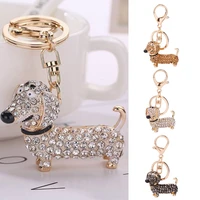 harajuku style cute women fantasy cartoon metal enamel key chain dachshund dog key ring