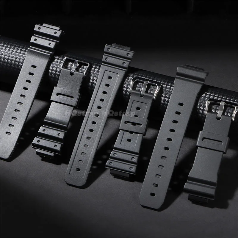 Фото Резиновый ремешок 16 мм для Casio G-shock GW M5610 DW 5600 6900 9052 Series, силиконовый ремешок для часов, спортивный водонепроницаемый браслет из ТПУ-смолы №2