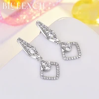 blueench 925 sterling silver tassel square earlobe earrings for women proposal wedding party fashion jewelry
