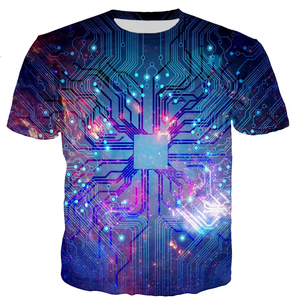 

New Casual Electronic Chip Hip-hop T-shirt For Men And Women 3d Printing Harajuku Style Fashion Street Sports Lightweight Top