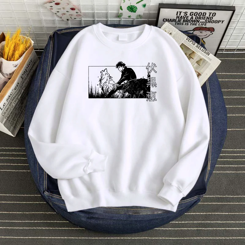 

New Fushiguro Megumi Jujutsu Kaisen Print Hooded Thick Fashion Clothes Loose Comfortable Men Hoodies Oversized Casual Male Hoody