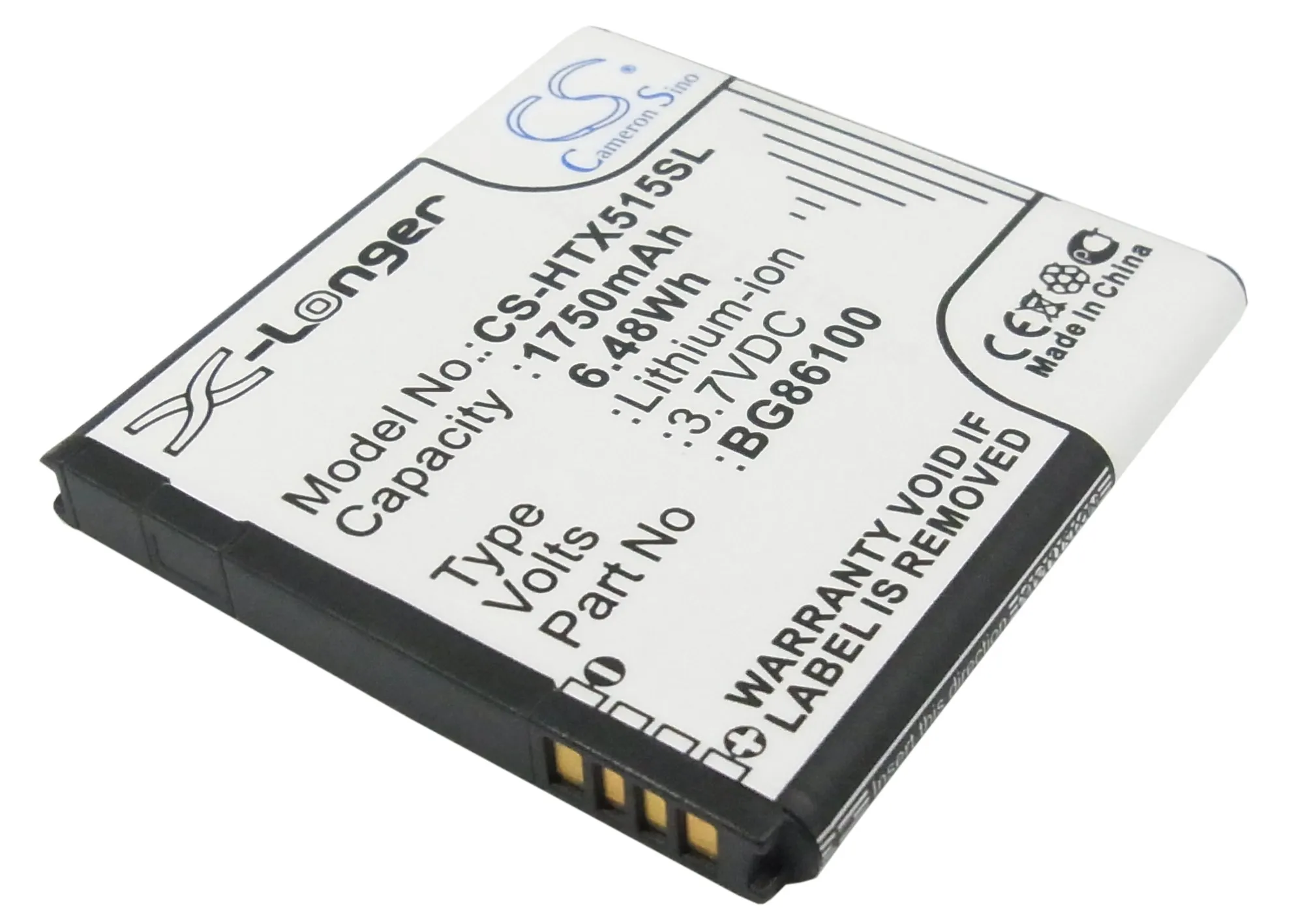 

CS 1750mAh/6.48Wh battery for HTC C470,EVO 3D,EVO 4G,G17,PG86100,Pyramid,Rider,Shooter,X515,X515d,X515e,X515M