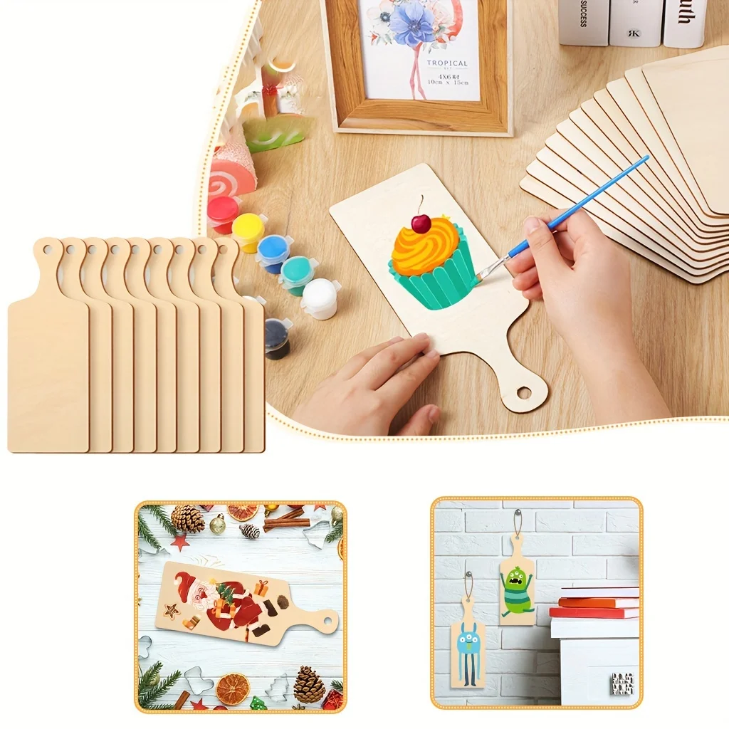 6 шт./12 шт./24 шт. (длинная ручка 9 4x3 5 дюйма) мини-разделочная доска из пеньковой