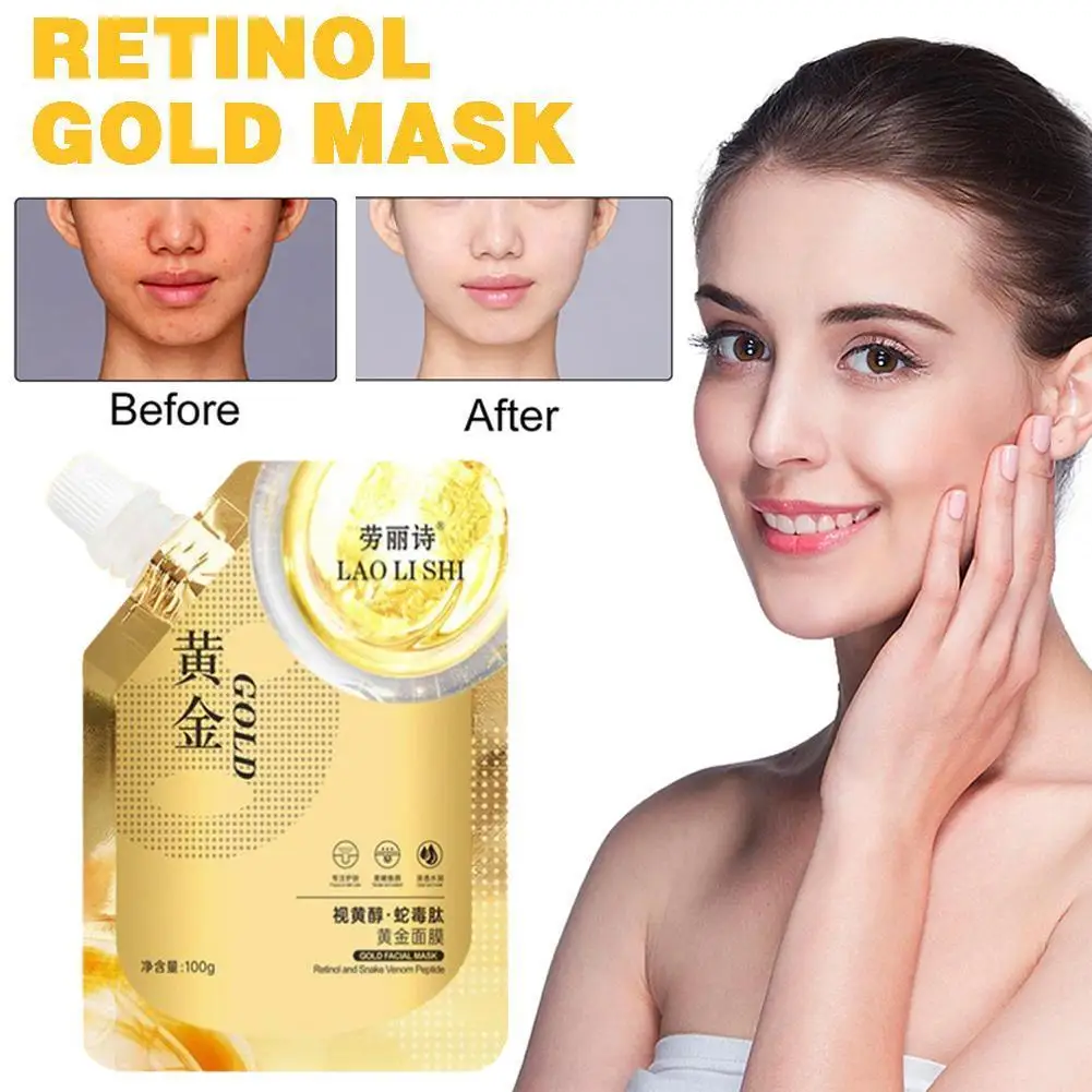 

Retinol Gold Peel Off Masque Anti-aging Lifting Firming Skincare Masque Pores Oil-Control Moisturizing Face Sheet Shrink D9J2